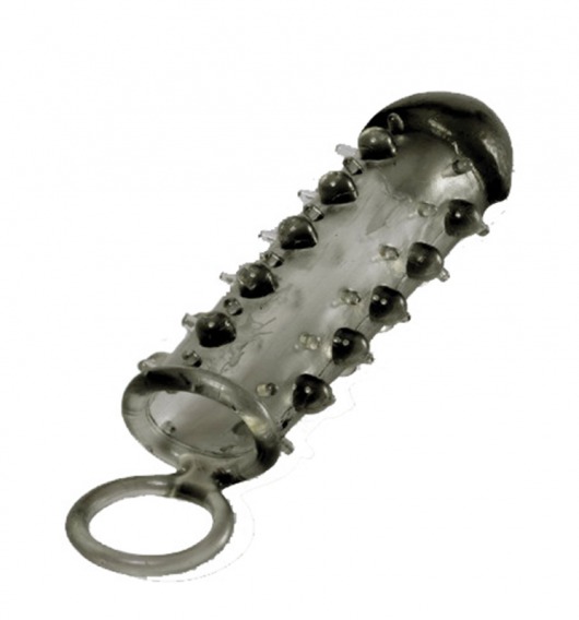 Дымчатая стимулирующая насадка с закрытой головкой SAMURAI PENIS SLEEVE BLACK - 14,5 см. - NMC - в Сочи купить с доставкой