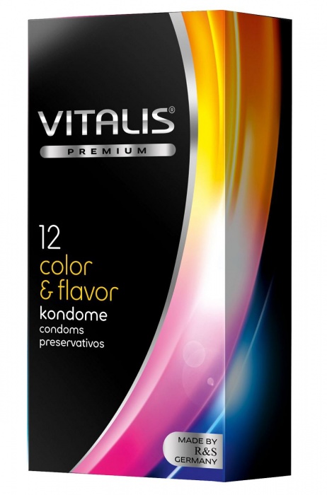 Цветные ароматизированные презервативы VITALIS PREMIUM color   flavor - 12 шт. - Vitalis - купить с доставкой в Сочи