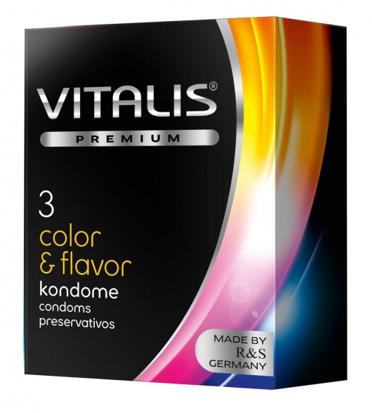 Цветные ароматизированные презервативы VITALIS PREMIUM color   flavor - 3 шт. - Vitalis - купить с доставкой в Сочи