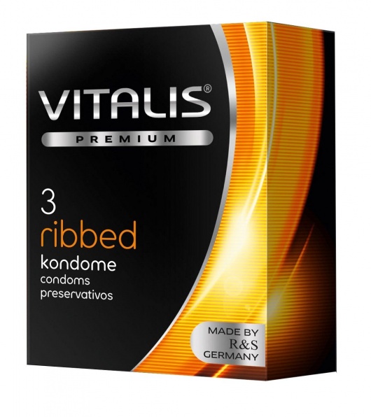 Ребристые презервативы VITALIS PREMIUM ribbed - 3 шт. - Vitalis - купить с доставкой в Сочи