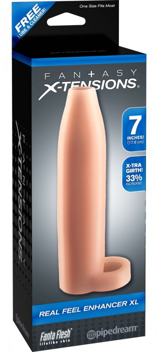 Телесная насадка Real Feel Enhancer XL - 17 см. - Pipedream - в Сочи купить с доставкой
