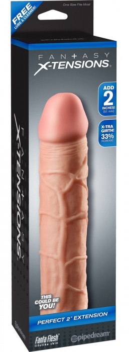 Телесная насадка Fantasy X-tensions Perfect 2  Extension - 20,3 см. - Pipedream - в Сочи купить с доставкой