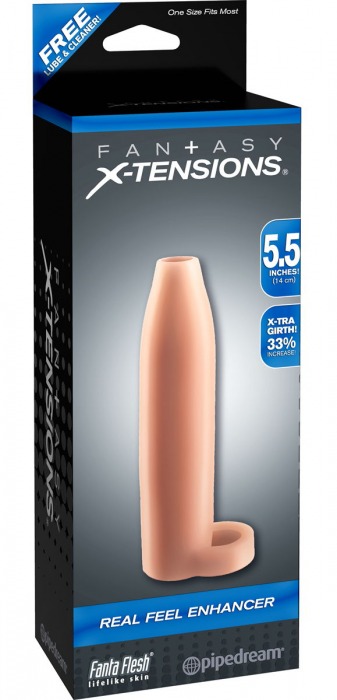 Насадка-расширитель с кольцом для подхвата мошонки Real Feel Enhancer - 14 см. - Pipedream - в Сочи купить с доставкой