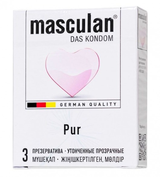 Супертонкие презервативы Masculan Pur - 3 шт. - Masculan - купить с доставкой в Сочи