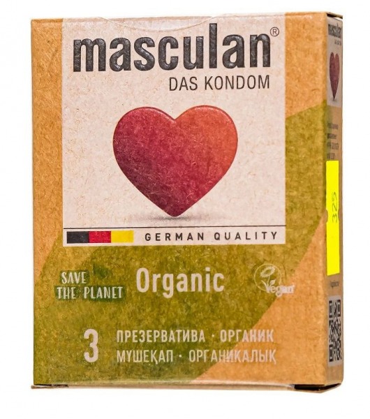 Экологически чистые презервативы Masculan Organic - 3 шт. - Masculan - купить с доставкой в Сочи