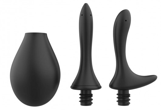 Черный анальный душ Nexus Anal Douche Set с 2 сменными насадками - Nexus Range - купить с доставкой в Сочи