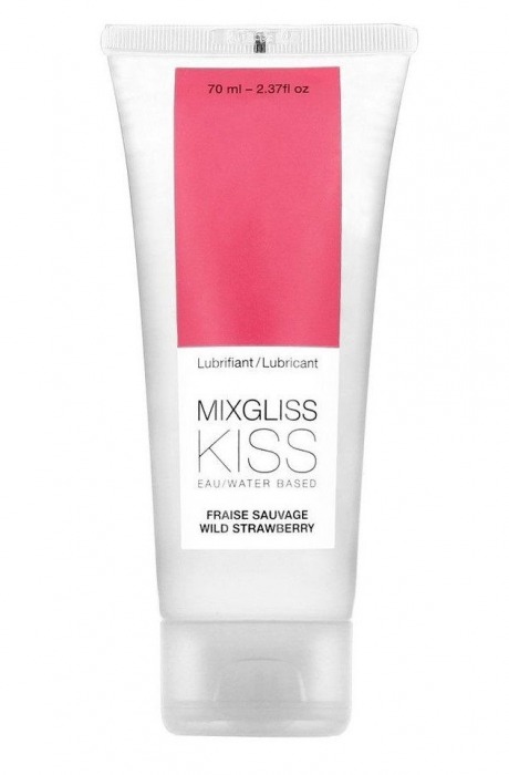 Смазка на водной основе Mixgliss Kiss с ароматом земляники - 70 мл. - Mixgliss - купить с доставкой в Сочи