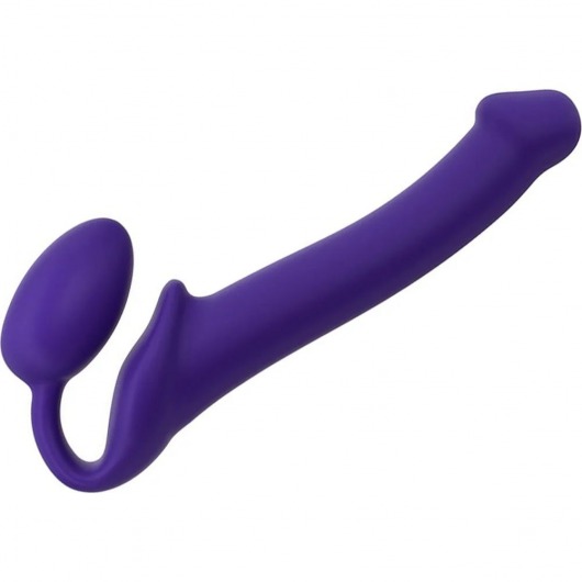 Фиолетовый безремневой страпон Silicone Bendable Strap-On - size M - Strap-on-me - купить с доставкой в Сочи