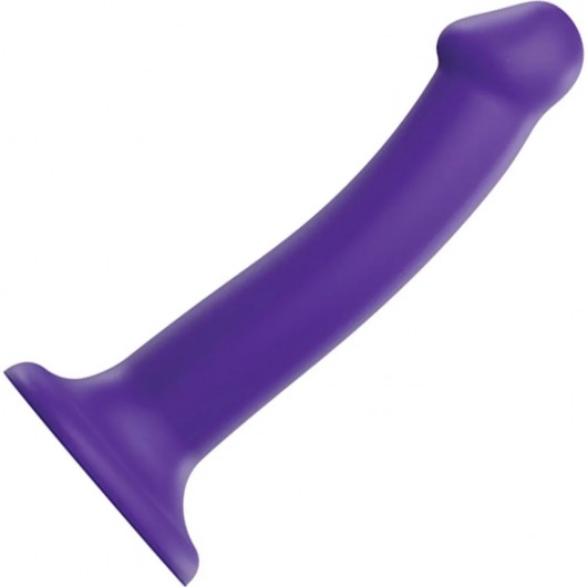 Фиолетовый фаллоимитатор-насадка Strap-On-Me Dildo Dual Density size M - 18 см. - Strap-on-me - купить с доставкой в Сочи