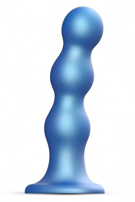 Голубая насадка Strap-On-Me Dildo Plug Balls size L - Strap-on-me - купить с доставкой в Сочи