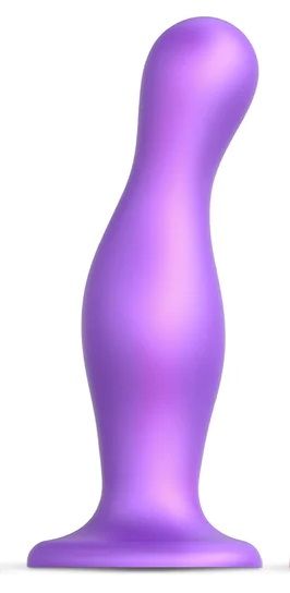 Фиолетовая насадка Strap-On-Me Dildo Plug Curvy size L - Strap-on-me - купить с доставкой в Сочи