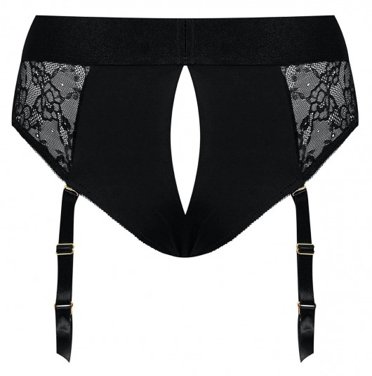 Черные трусики для насадок Diva Lingerie Harness - size L - Strap-on-me - купить с доставкой в Сочи