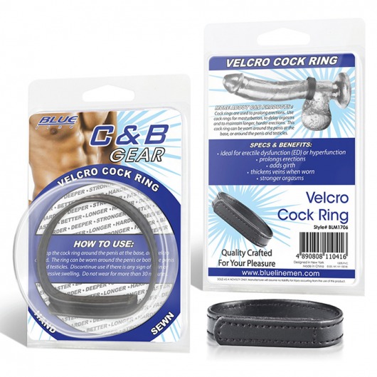 Кольцо на пенис из искусственной кожи на липучке VELCRO COCK RING - 5 см. - BlueLine - в Сочи купить с доставкой
