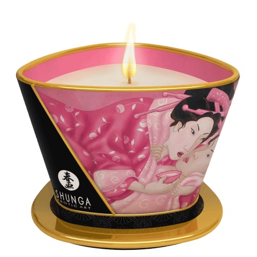 Массажная свеча Rose Petals с ароматом розы - 170 мл. - Shunga - купить с доставкой в Сочи