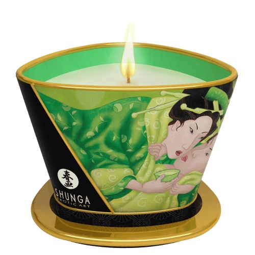 Массажная свеча Exotic Green Tea с ароматом зелёного чая - 170 мл. - Shunga - купить с доставкой в Сочи