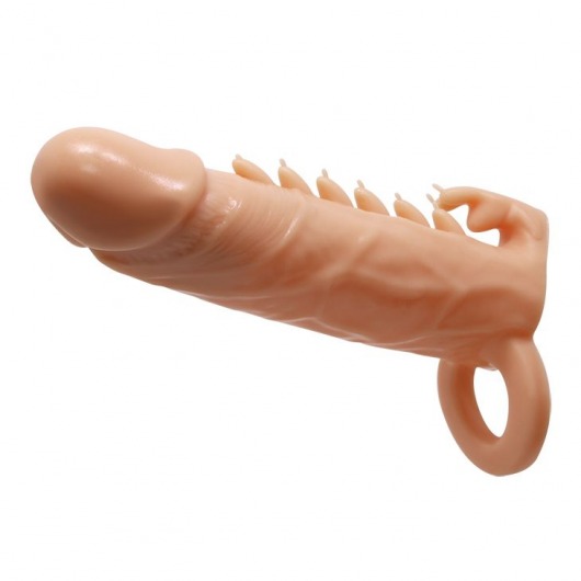 Телесная удлиняющая насадка Penis Sleeve Emmitt - 17 см. - Baile - в Сочи купить с доставкой
