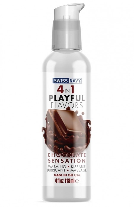 Массажный гель 4-в-1 Chocolate Sensation с ароматом шоколада - 118 мл. - Swiss navy - купить с доставкой в Сочи