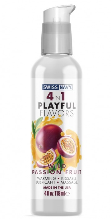 Массажный гель 4-в-1 Wild Passion Fruit с ароматом маракуйи - 118 мл. - Swiss navy - купить с доставкой в Сочи