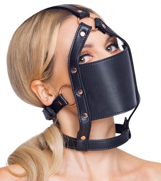 Черный намордник с кляпом-шаром Head Harness With A Gag - Orion - купить с доставкой в Сочи