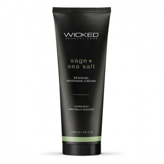 Массажный легкий крем WICKED Sage plus Sea Salt - 120 мл. - Wicked - купить с доставкой в Сочи