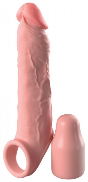 Телесная насадка-удлинитель 2 Inch Silicone X-tension with Strap - 20,3 см. - Pipedream - в Сочи купить с доставкой