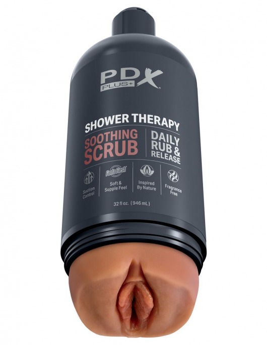 Мастурбатор-вагина цвета карамели Shower Therapy Soothing Scrub - Pipedream - в Сочи купить с доставкой