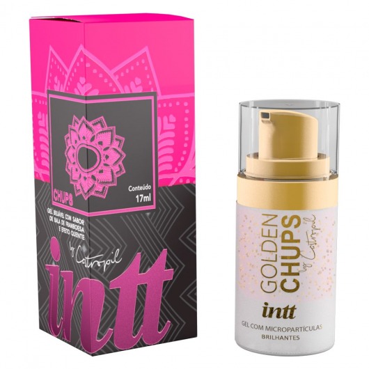 Возбуждающий гель Golden Chups с малиновым ароматом - 17 мл. - INTT - купить с доставкой в Сочи