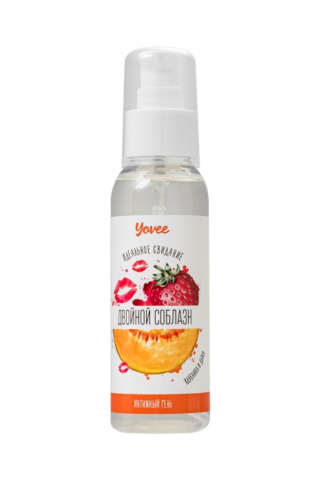 Съедобная гель-смазка Yovee «Двойной соблазн» с Д-пантенолом и вкусом клубники и дыни - 100 мл. - ToyFa - купить с доставкой в Сочи