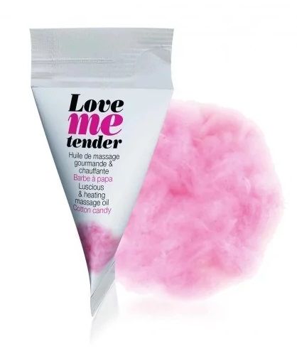 Съедобное согревающее массажное масло Love Me Tender Cotton Candy с ароматом сладкой ваты - 10 мл. - Love to Love - купить с доставкой в Сочи