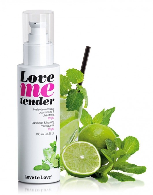 Съедобное согревающее массажное масло Love Me Tender Mojito с ароматом мохито - 100 мл. - Love to Love - купить с доставкой в Сочи