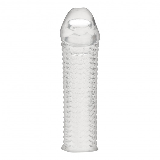 Текстурированная насадка на пенис Clear Textured Penis Enhancing Sleeve Extension - 16,5 см. - BlueLine - в Сочи купить с доставкой