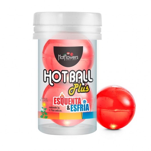 Лубрикант на масляной основе Hot Ball Plus с охлаждающе-разогревающим эффектом (2 шарика по 3 гр.) - HotFlowers - купить с доставкой в Сочи