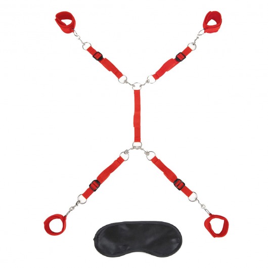 Красная фиксация на матрас Classic Bedspreader - Lux Fetish - купить с доставкой в Сочи