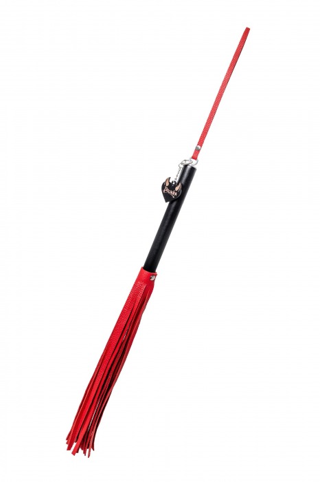 Красно-черная кожаная плеть - 50 см. - Pecado - купить с доставкой в Сочи