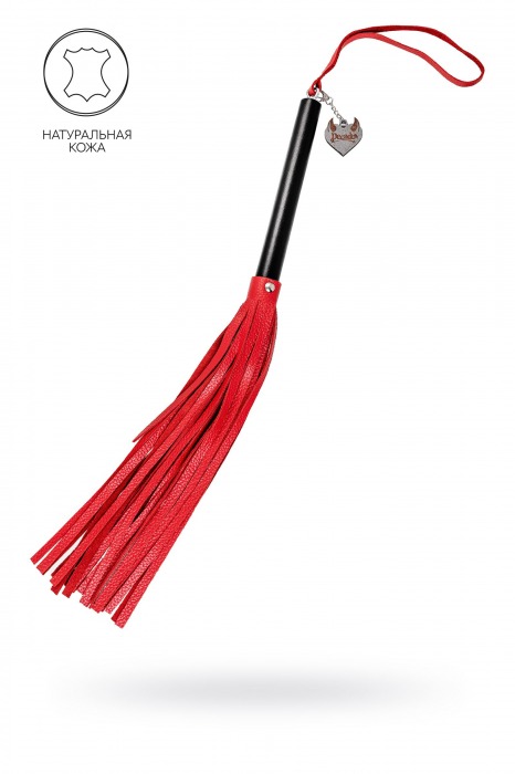 Красно-черная кожаная плеть - 50 см. - Pecado - купить с доставкой в Сочи