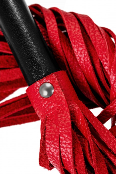 Красно-черная кожаная плеть - 50 см. - Pecado - купить с доставкой в Сочи