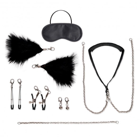 Большой эротический набор из 12 предметов Interchangeable Collar   Nipple Clips Set - Lux Fetish - купить с доставкой в Сочи