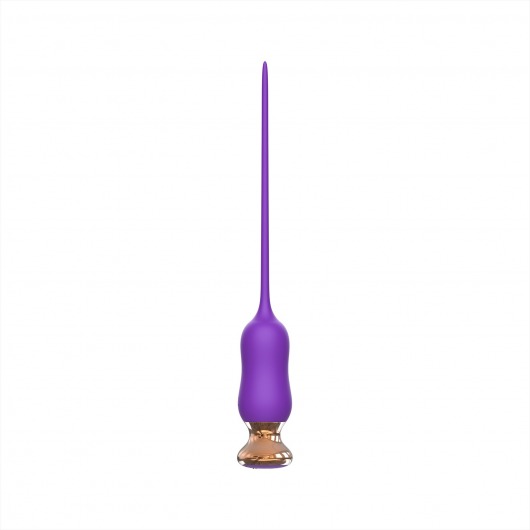 Фиолетовый тонкий стимулятор Nipple Vibrator - 23 см. - I-MOON - купить с доставкой в Сочи