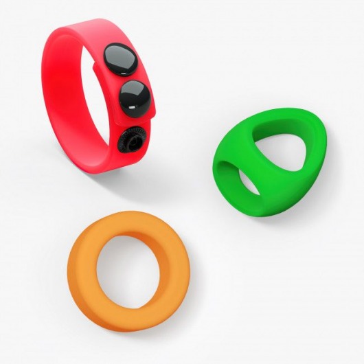 Набор из 3 разноцветных эрекционных колец Kit Neon Ring - Love to Love - в Сочи купить с доставкой