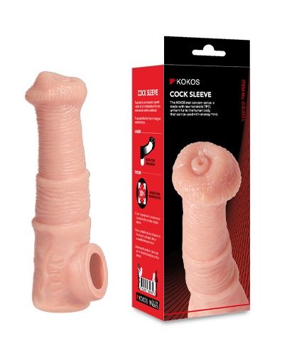 Телесная фантазийная насадка на член Cock Sleeve Size M - KOKOS - в Сочи купить с доставкой
