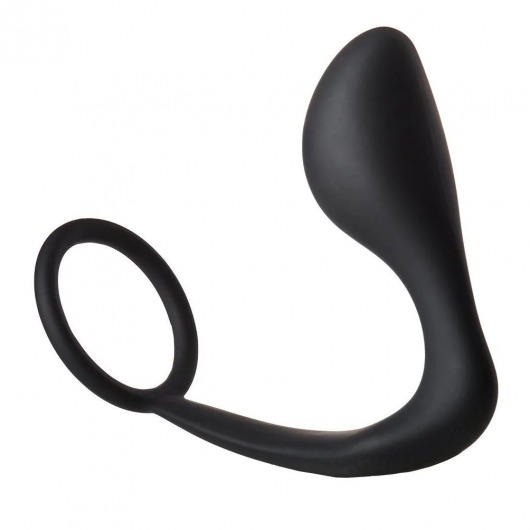 Черное эрекционное кольцо с анальной пробкой Anal Plug With Cockring - Dream Toys - в Сочи купить с доставкой
