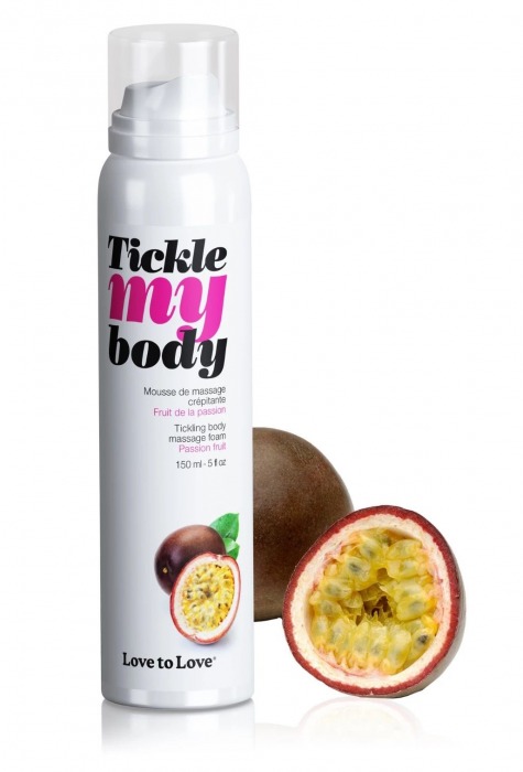 Массажная хрустящая пенка Tickle my body с ароматом маракуйи - 150 мл. - Love to Love - купить с доставкой в Сочи