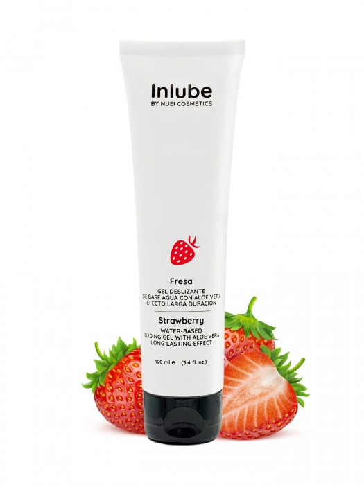 Лубрикант на водной основе Nuei Inlube с алоэ вера и ароматом клубники - 100 мл. - Nuei cosmetics - купить с доставкой в Сочи