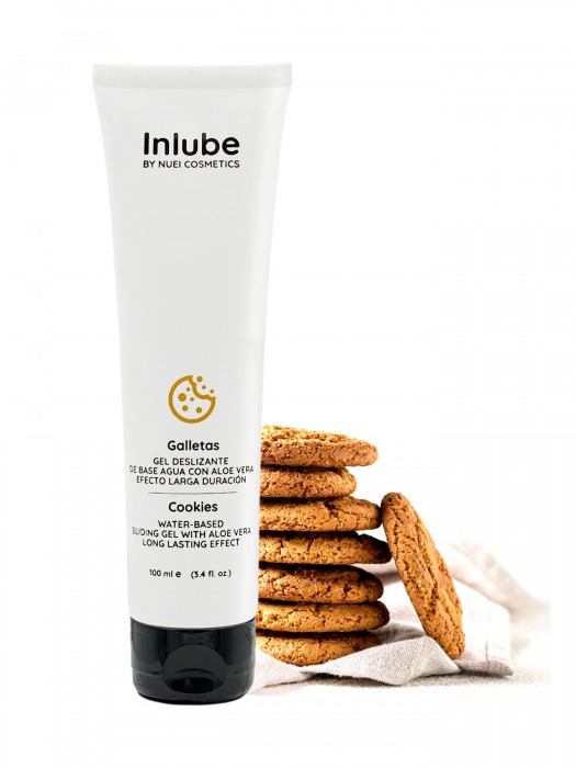 Лубрикант на водной основе Nuei Inlube с алоэ вера и ароматом печенья - 100 мл. - Nuei cosmetics - купить с доставкой в Сочи