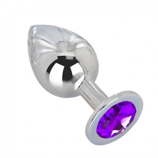 Большой плаг из стали с фиолетовым кристаллом Violet Dream - 9,5 см. - Erotic Fantasy - купить с доставкой в Сочи