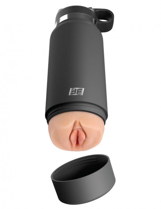 Серый мастурбатор в виде бутылки F*ck Flask - Pipedream - в Сочи купить с доставкой