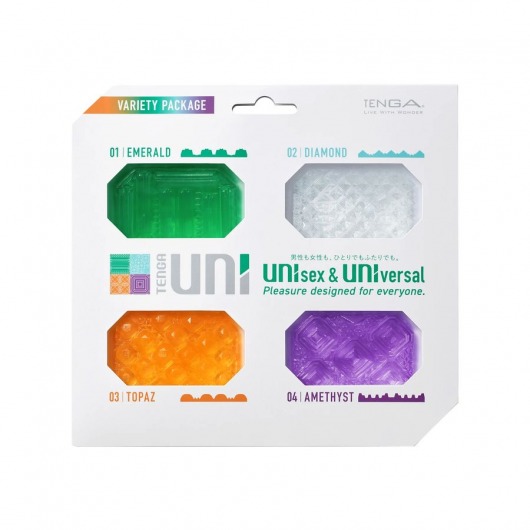 Набор из 4 мастурбаторов-стимуляторов Tenga Uni Variety Pack - Tenga - в Сочи купить с доставкой