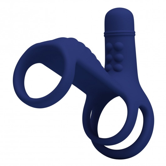 Синяя вибронасадка на пенис Vibrating Penis Sling - Baile - в Сочи купить с доставкой