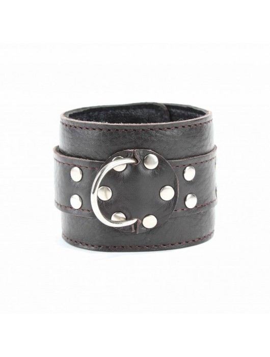 Коричневые оковы из мягкой кожи на металлической цепочке - БДСМ Арсенал - купить с доставкой в Сочи