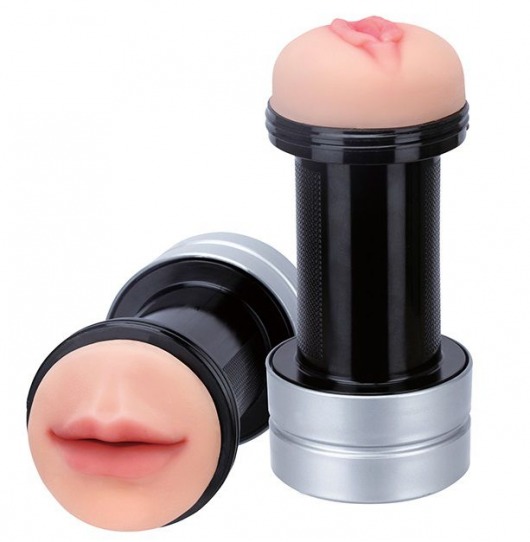 Двусторонний мастурбатор REALSTUFF 2 IN 1 HUMMER MOUTH   VAGINA - ротик и вагина - Dream Toys - в Сочи купить с доставкой
